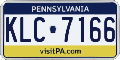 PA license plate KLC7166