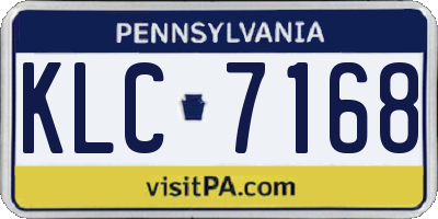 PA license plate KLC7168