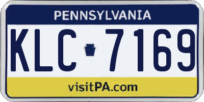 PA license plate KLC7169
