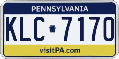 PA license plate KLC7170