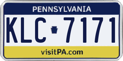 PA license plate KLC7171