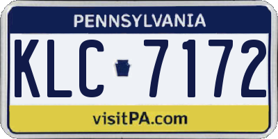 PA license plate KLC7172