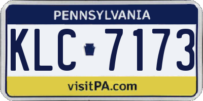 PA license plate KLC7173