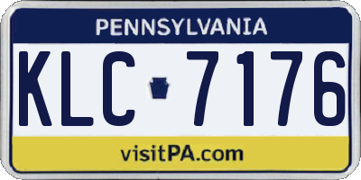 PA license plate KLC7176