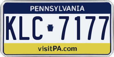 PA license plate KLC7177