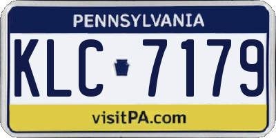PA license plate KLC7179