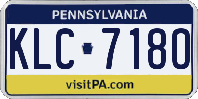 PA license plate KLC7180