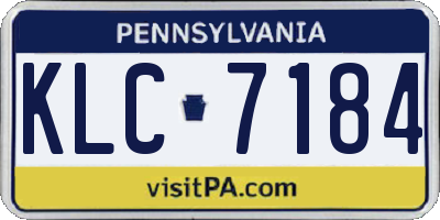 PA license plate KLC7184
