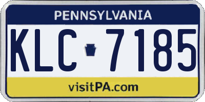 PA license plate KLC7185