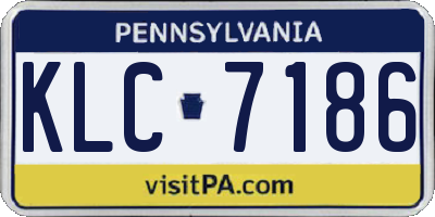 PA license plate KLC7186