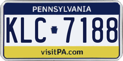 PA license plate KLC7188