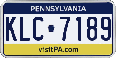 PA license plate KLC7189