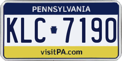 PA license plate KLC7190