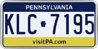 PA license plate KLC7195