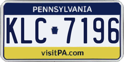 PA license plate KLC7196