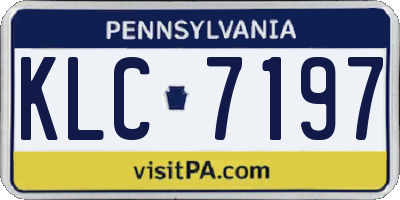 PA license plate KLC7197