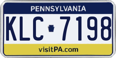 PA license plate KLC7198