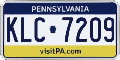 PA license plate KLC7209