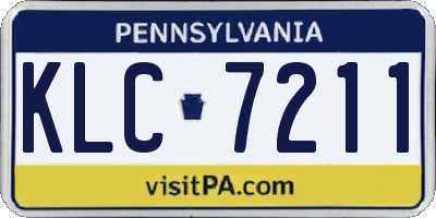 PA license plate KLC7211