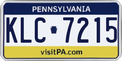 PA license plate KLC7215