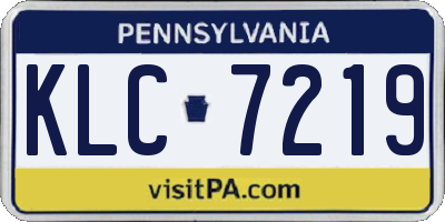 PA license plate KLC7219