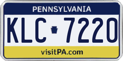 PA license plate KLC7220