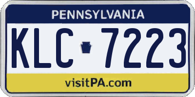 PA license plate KLC7223