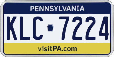 PA license plate KLC7224
