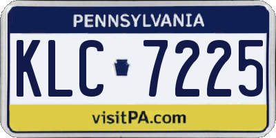 PA license plate KLC7225