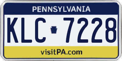 PA license plate KLC7228