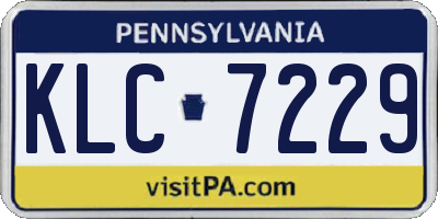PA license plate KLC7229