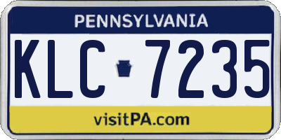 PA license plate KLC7235