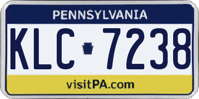 PA license plate KLC7238