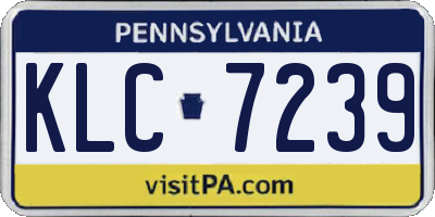 PA license plate KLC7239