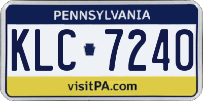 PA license plate KLC7240