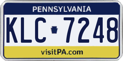 PA license plate KLC7248
