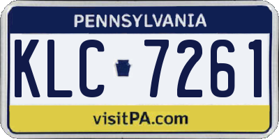 PA license plate KLC7261