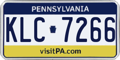 PA license plate KLC7266