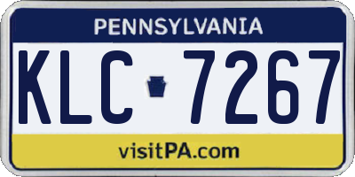 PA license plate KLC7267