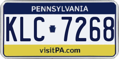 PA license plate KLC7268