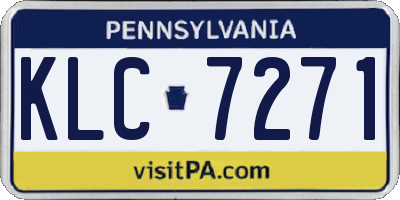 PA license plate KLC7271