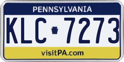 PA license plate KLC7273
