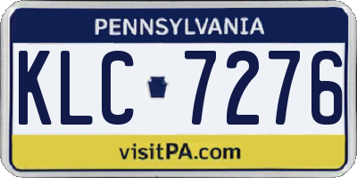 PA license plate KLC7276