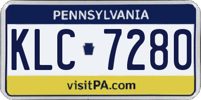 PA license plate KLC7280