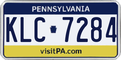 PA license plate KLC7284