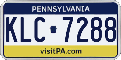 PA license plate KLC7288