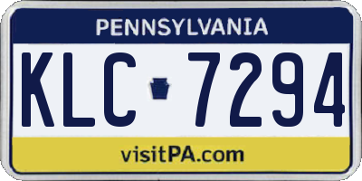 PA license plate KLC7294