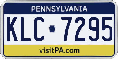PA license plate KLC7295