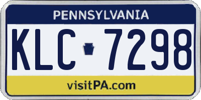 PA license plate KLC7298