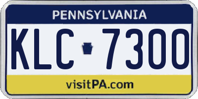 PA license plate KLC7300